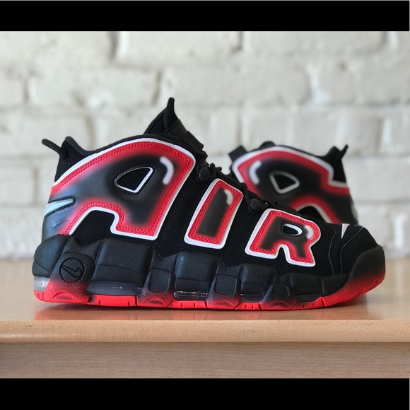 Nike Air More Uptempo ‘96 Black/Laser Crimson/White CJ6129-001 Size 11